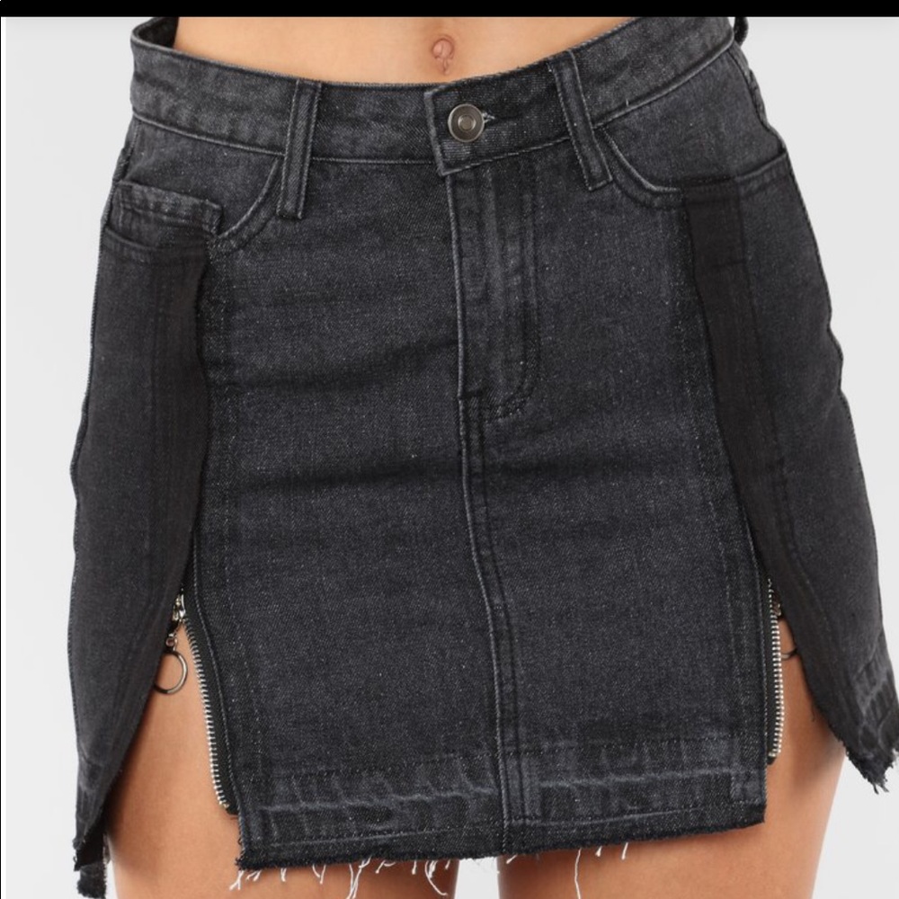 Cute black denim jean skirt